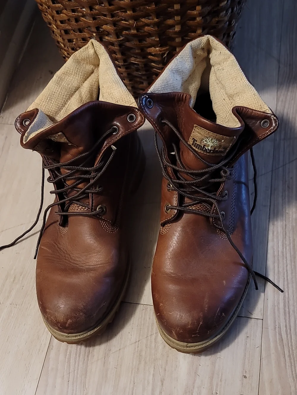 Timberland Men’s Chestnut Leather Lace-Up Work Boots